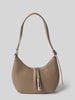 FURLA Schoudertas van echt leer met logodetail model 'Goccia' Middengrijs