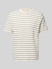 Selected damski t-shirt o kroju regular fit z mieszanka bawełny model 'DJANGO' Écru