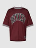 REVIEW T-Shirt aus Mesh mit Rundhalsausschnitt Bordeaux Rot