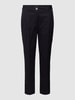 Marc Cain Slim fit stoffen broek met knoopsluiting, model 'Franca' Marineblauw