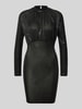 Vero Moda Figurbetones Paillettenkleid mit Schulterpolstern Modell 'EVALINE' Metallic Black