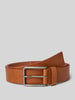 CK Calvin Klein Leren riem met doornsluiting, model 'WARMTH BUCKLE' Cognac