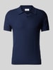 s.Oliver RED LABEL Regular fit poloshirt met structuur van vlamgaren Donkerblauw