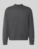 Jack & Jones Gebreide pullover met labelstitching, model 'NORREBRO' Donkergrijs gemêleerd