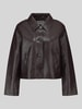 s.Oliver RED LABEL Regular Fit Kunstlederjacke mit Umlegekragen Dunkelbraun