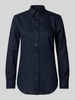 Lauren Ralph Lauren Regular Fit Leinenbluse mit Hemdblusenkragen Modell 'KARRIE' Marine