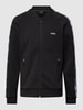 BOSS Green Sweatjacke mit Galonstreifen Schwarz