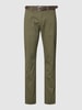 Lindbergh Regular Fit Chino mit Strukturmuster Khaki