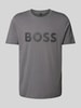 BOSS Green T-shirt met labelprint Antraciet