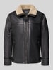 Gipsy Leren jack van schapennappa met ritszakken Antraciet