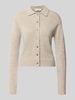 0039 Italy Strickjacke aus Kaschmir-Mix mit Lanawoll-Anteil Modell 'Gina' Taupe Melange