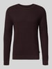 Jack & Jones Premium Strickpullover mit Strukturmuster Modell 'BARKLEY' Bordeaux