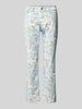 SEDUCTIVE Slim fit broek met all-over print, model 'CLAIRE' Lichtblauw