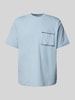 Antony Morato T-Shirt mit geripptem Rundhalsausschnitt Hellblau