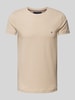 Tommy Hilfiger Slim Fit T-Shirt mit Logo-Stitching Beige