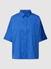 Milano Italy Blouse met blinde knoopsluiting Koningsblauw