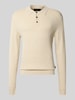 Jack & Jones Premium Gebreide pullover met kentkraag, model 'EDGAR' Offwhite gemêleerd