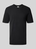 Drykorn T-Shirt mit geripptem Rundhalsausschnitt Modell 'RAPHAEL' Black