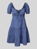 Review Minikleid im Stufen-Look Rauchblau
