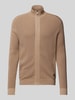 JOOP! Jeans Gebreid jack met labelpatch, model 'Hajor' Beige