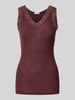 Hanro Tanktop mit Spitzenbesatz Mittelbraun