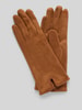 EEM Slim Fit Handschuhe mit Ziernähten Cognac