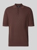Matinique Regular Fit Poloshirt aus reiner Baumwolle in Strick-Optik Dunkelbraun