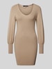 Vero Moda Slim Fit Strickkleid mit Ballonärmel Modell 'HOLLYKARISPUFF' Taupe