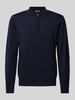 MAERZ Muenchen Gebreide pullover van zuivere scheerwol met polokraag Marineblauw