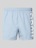 HUGO Relaxed Fit Badeshorts mit Label-Print Modell 'ABAS' Hellblau