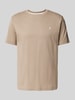 Marc O'Polo Regular Fit T-Shirt aus reiner Baumwolle mit Logo-Print Beige