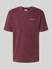 CHAMPION T-Shirt mit Logo-Stitchings und Rundhalsausschnitt Bordeaux