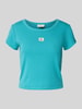 Calvin Klein Jeans T-Shirt mit Label-Badge Tuerkis