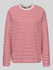 PIECES Regular Fit Langarmshirt aus Baumwoll-Mix Modell 'ADIE' Rot