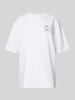 Review Oversized T-Shirt mit Motiv-Print Weiss