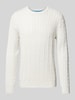 Christian Berg Men Strickpullover mit Rundhalsausschnitt Offwhite