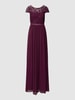 Jake*s Cocktail Abendkleid mit floraler Spitze Bordeaux