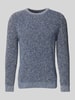 RAGMAN Gebreide pullover met ribboorden Jeansblauw