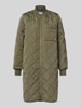 Jake*s Casual Regular fit gewatteerde lange jas met opstaande kraag Kaki