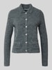 Christian Berg Woman Strickjacke mit Umlegekragen und aufgesetzten Taschen Dunkelgrau