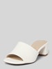 Tamaris Lederslides mit Blockabsatz Weiss