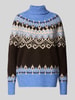 FREE/QUENT Gebreide pullover met ribboorden, model 'Merla' Lichtblauw