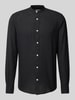 Only & Sons Slim Fit Leinenhemd mit Stehkragen Modell 'CAIDEN' Black