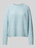 Only Flauschiger Pullover mit Rundhalsausschnitt Modell 'CIROLA' Hellblau Melange