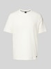 BOSS T-shirt met geribde ronde hals Offwhite