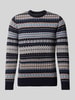 Barbour Strickpullover mit Rundhalsausschnitt Modell 'Case Fairisle' Marine