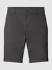 Knowledge Cotton Apparel Korte regular fit chino met achterzakken Antraciet