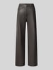 MAC Kunstlederhose mit seitlichen Eingrifftaschen Dunkelbraun