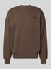 Pegador Oversized Sweatshirt mit Label-Stitching Dunkelbraun