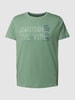 Lerros T-shirt met statementprint Lichtgroen